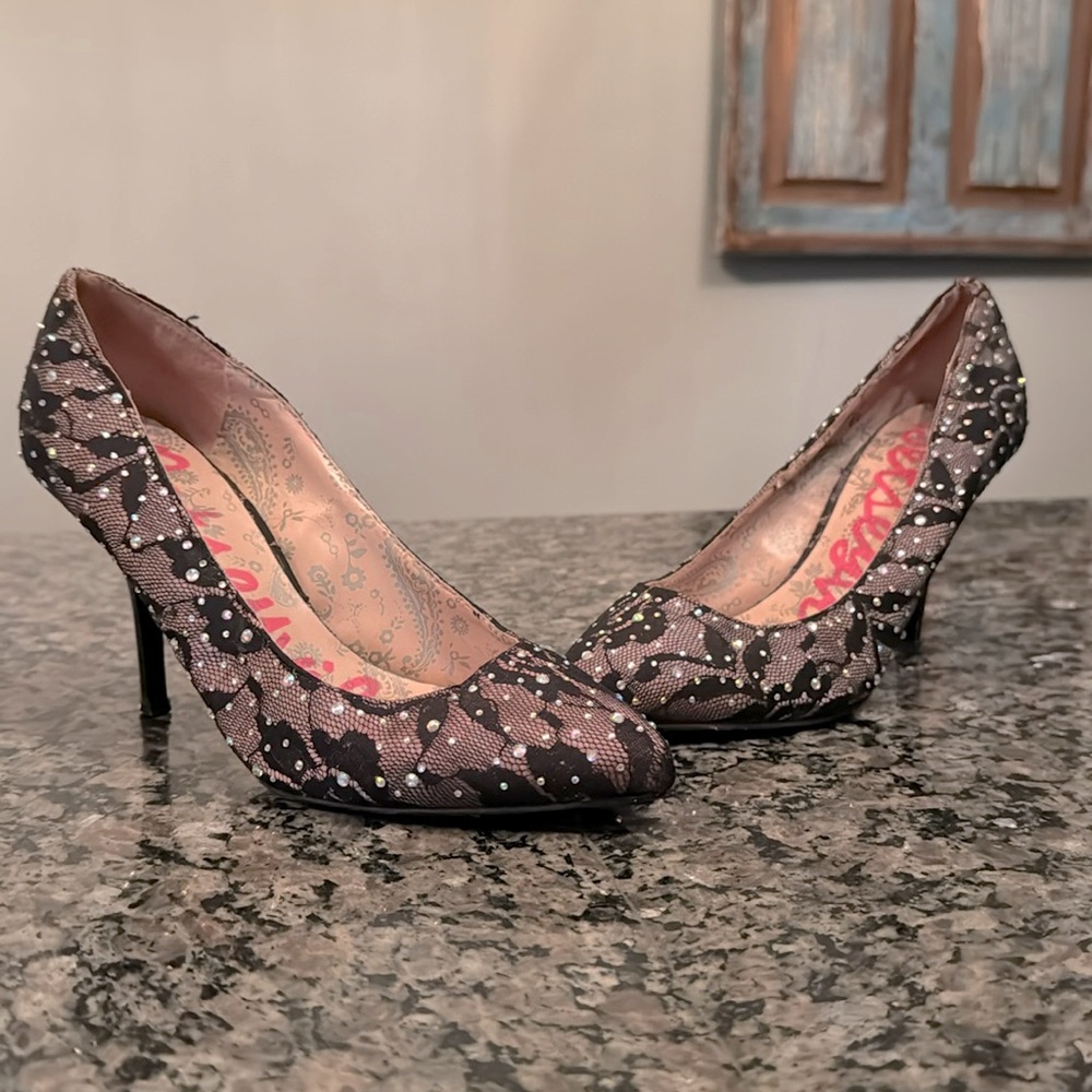 Betsey Johnson Black and White Heels